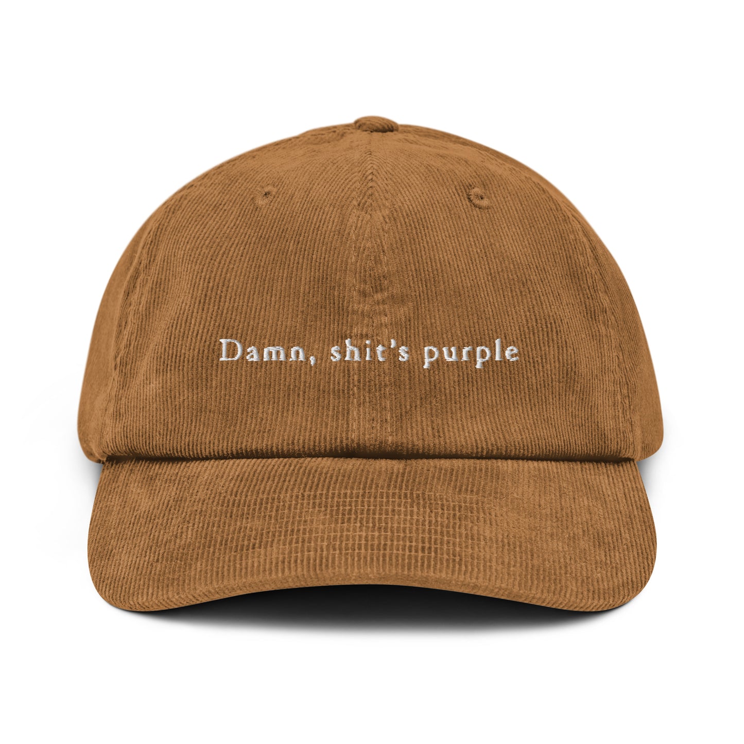 "damn, shit's purple" Corduroy hat