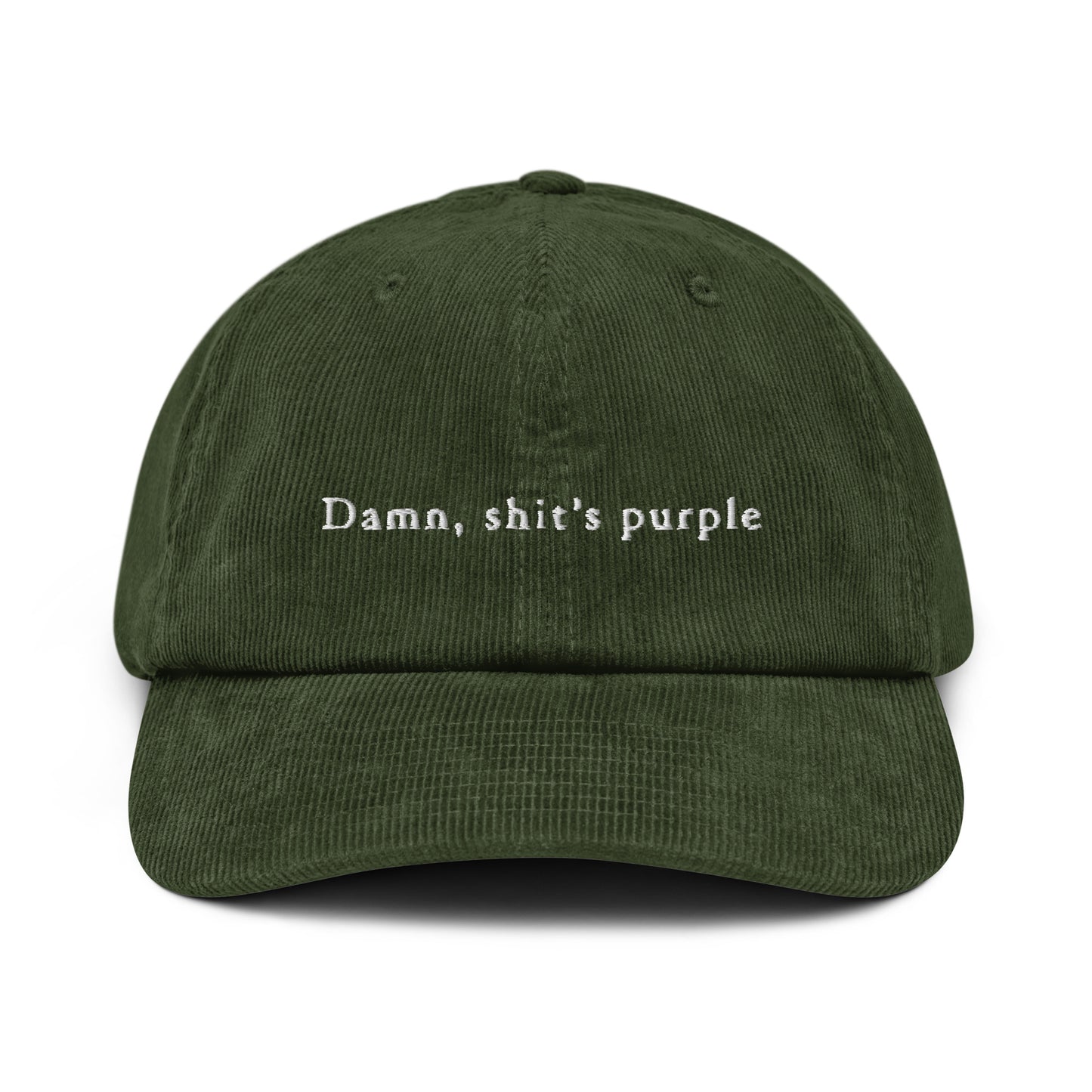 "damn, shit's purple" Corduroy hat
