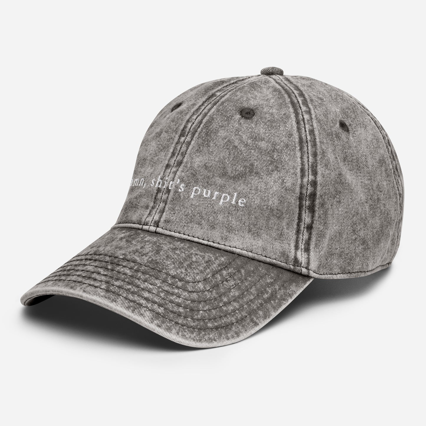 "damn, shit's purple" Vintage Cotton Twill Cap