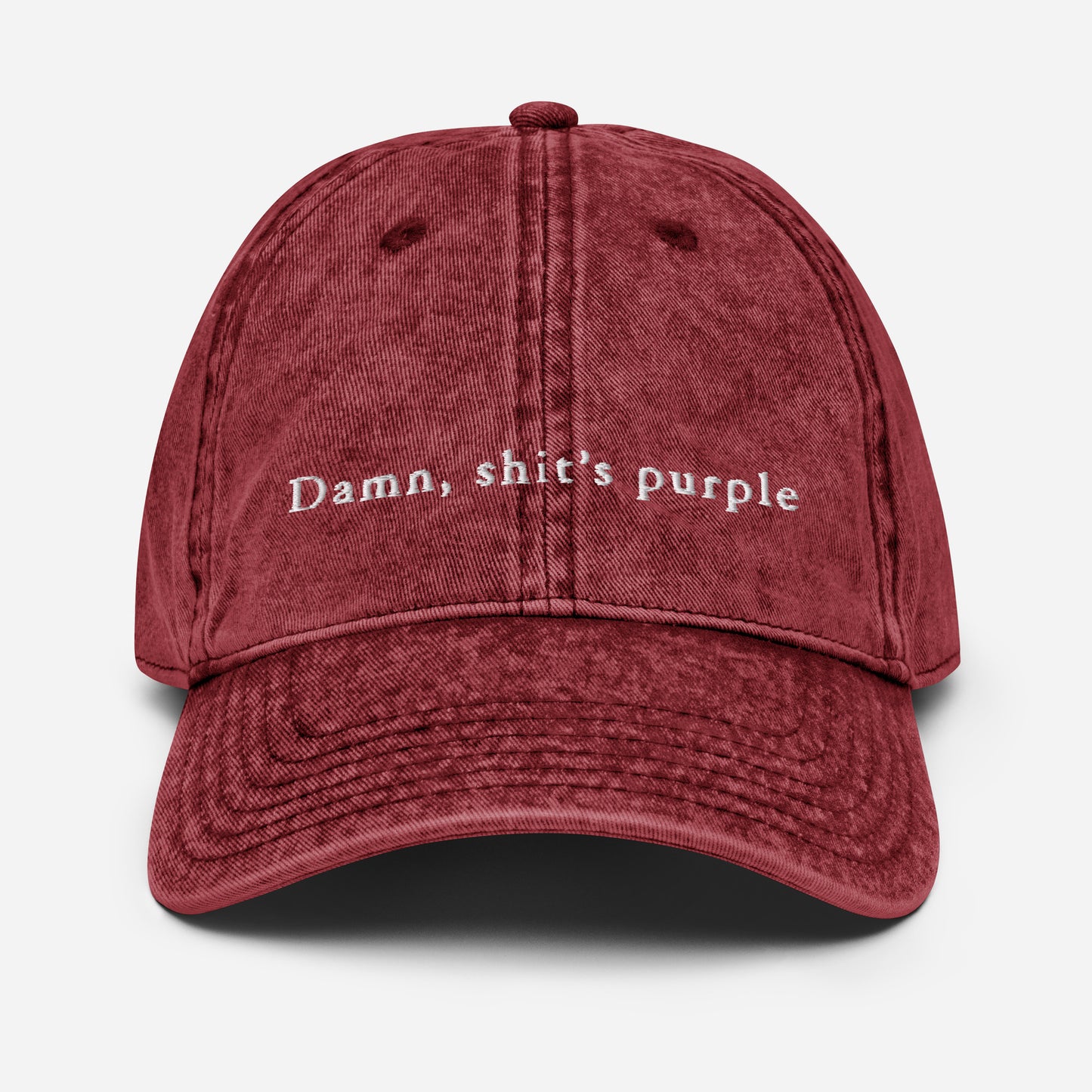 "damn, shit's purple" Vintage Cotton Twill Cap