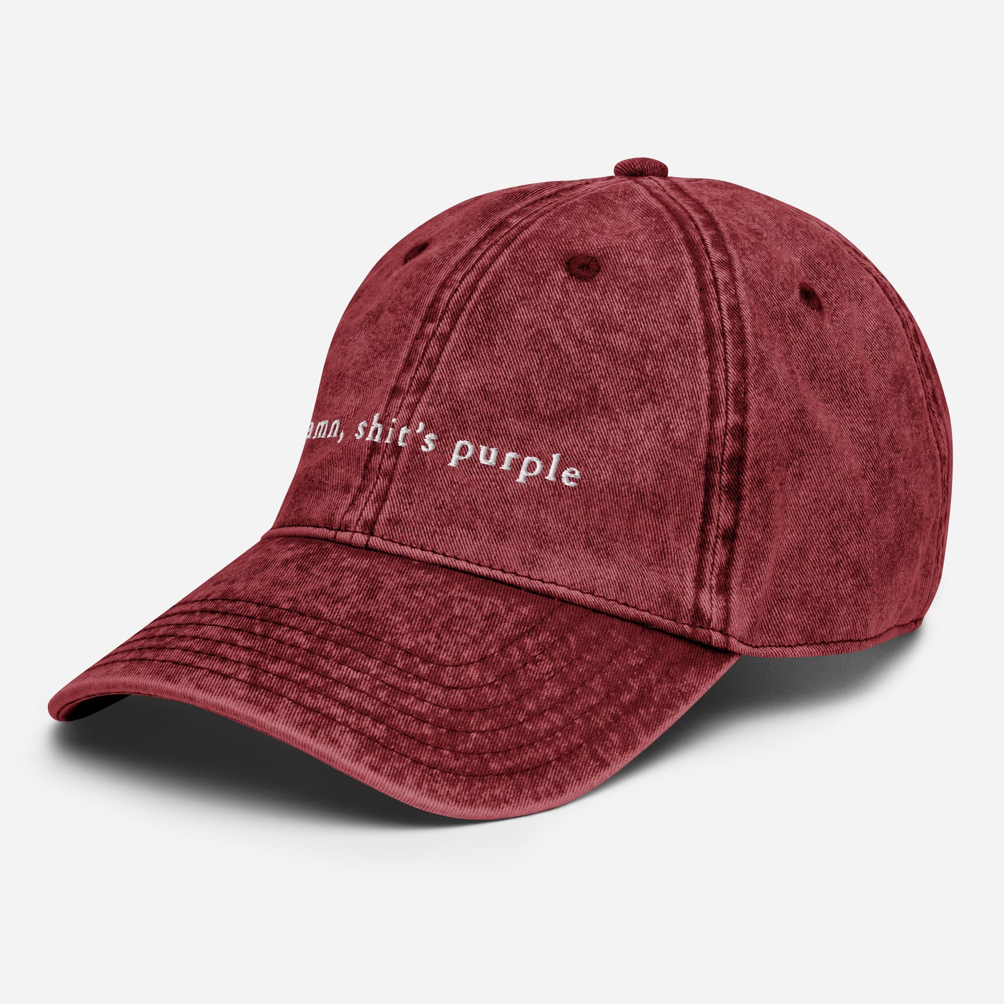"damn, shit's purple" Vintage Cotton Twill Cap