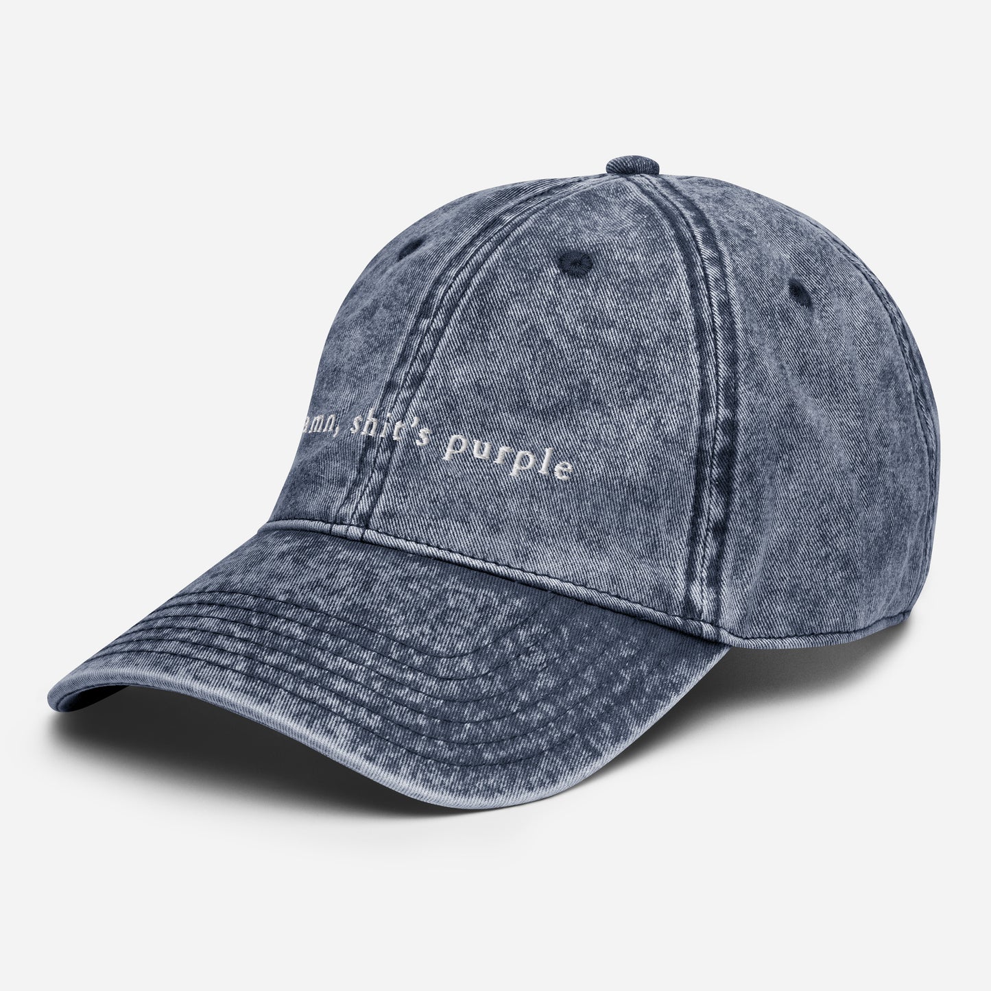 "damn, shit's purple" Vintage Cotton Twill Cap